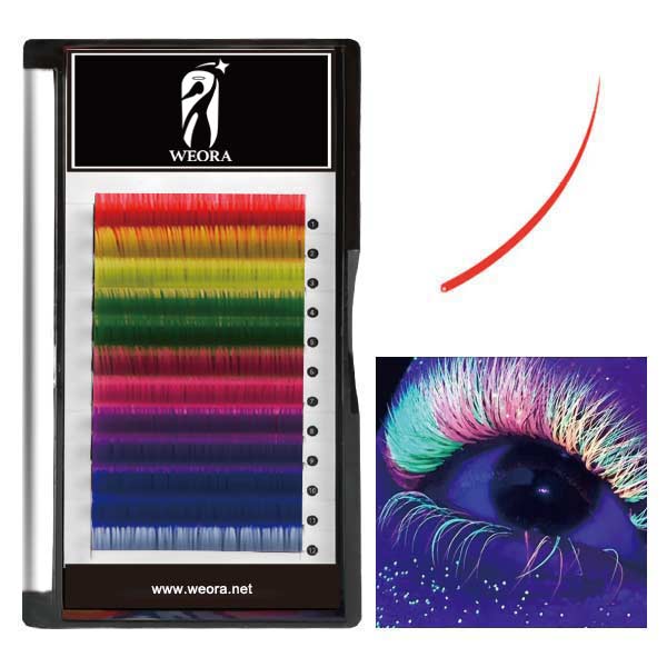 FLUORESCENT COLOR SINGLE ROUND HAIR FALSE EYELASHES | weora