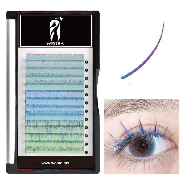 GRADIENT COLOR SINGLE ROUND HAIR FALSE EYELASHES | weora