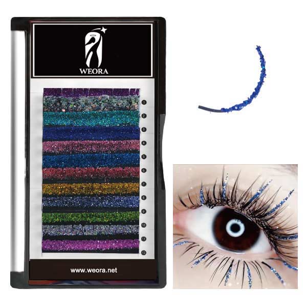 GLITTER PINK SINGLE ROUND FALSE EYELASHES | weora