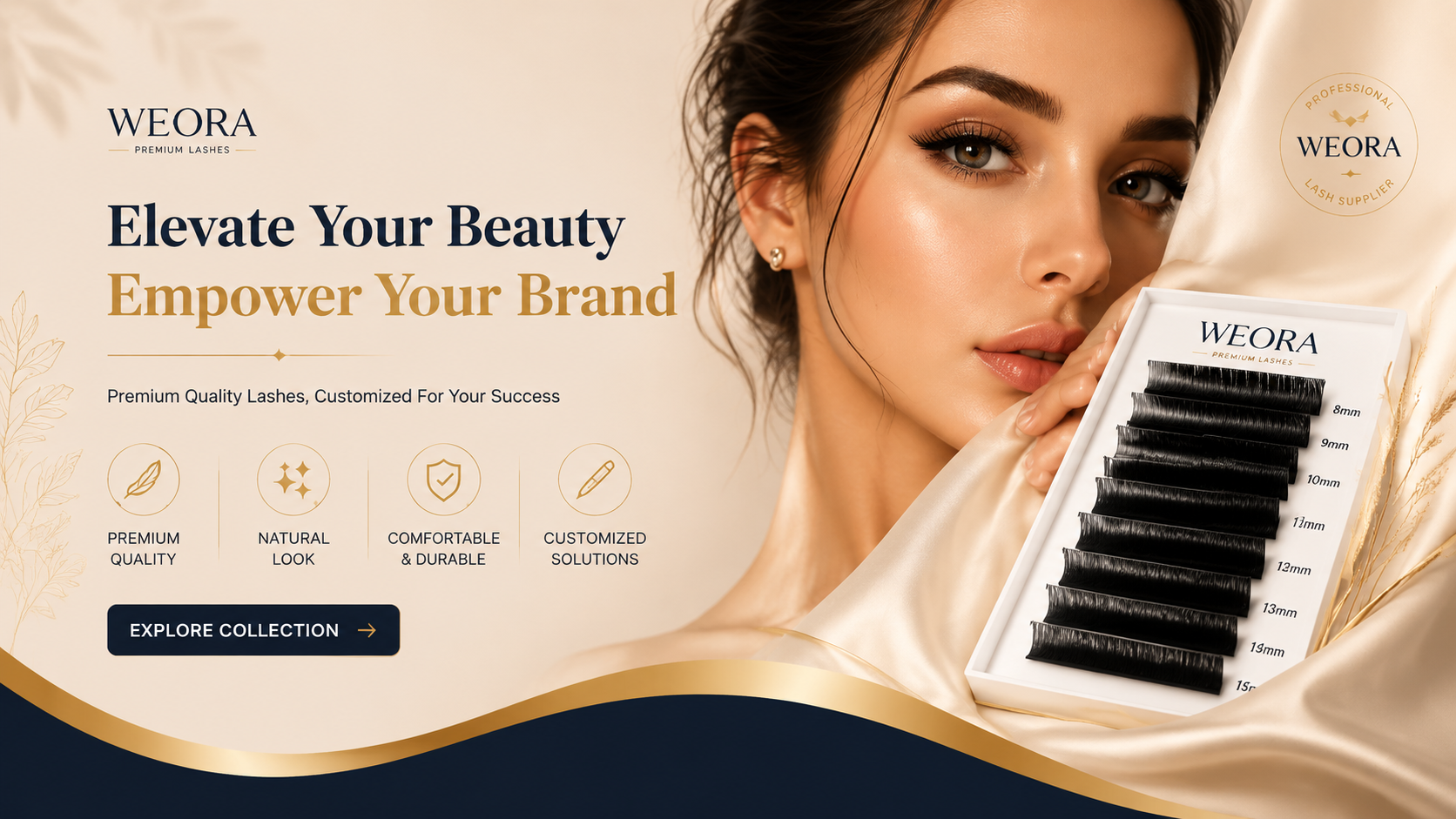 WEORA eyelash manufacturer helping clients create private label lash brands with OEM customization services