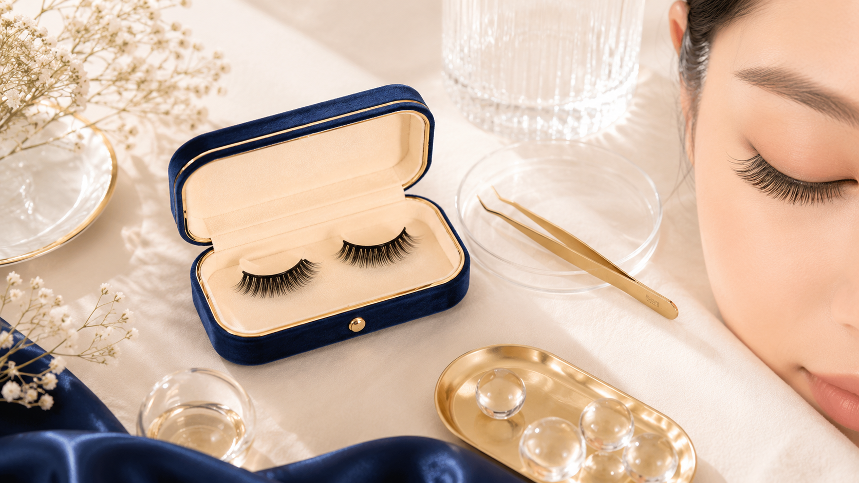Professional eyelash manufacturing process at WEORA factory