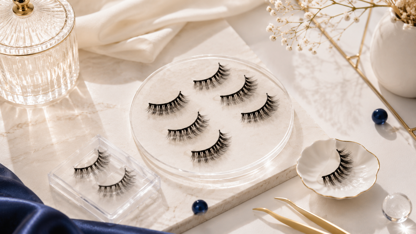 Professional eyelash manufacturing process at WEORA factory