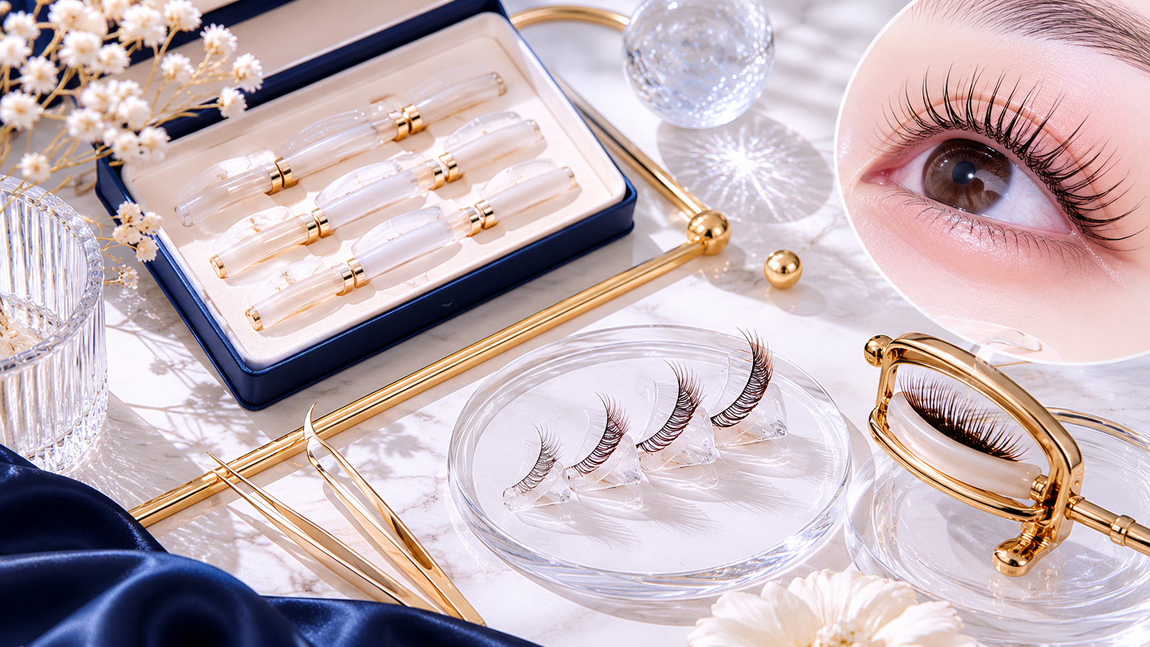 Professional eyelash manufacturing process at WEORA factory